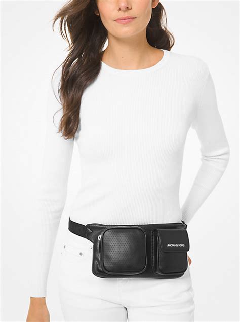 michael kors hanover belt bag|Hanover Medium Perforated Belt Bag .